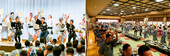 Incentive trip participants united in the exciting Awaodori dance
